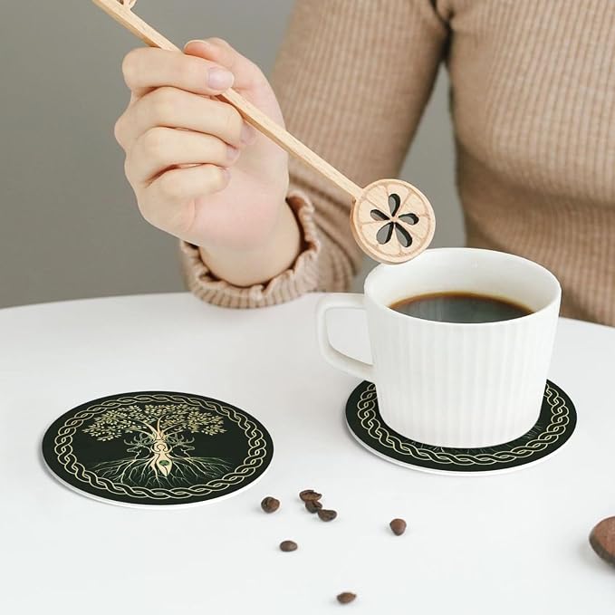 Norse Viking Wicca Yule Yggdrasil Coasters Set of 6 Coasters - Image 6