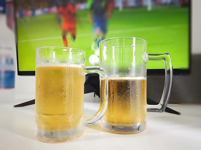 4 Pack Heavy Beer Mugs, Large Beer Glasses - Image 6