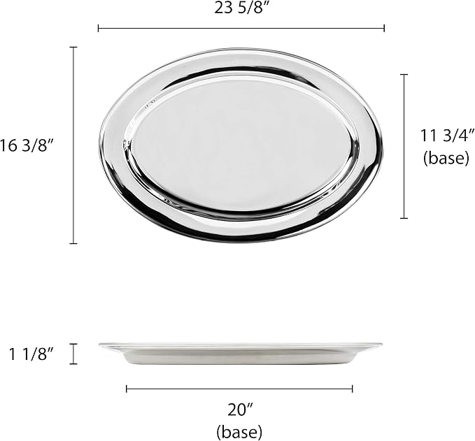 Thunder Group Stainless steel 24" oval platter, comes in each - Image 2