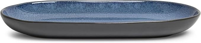 SANGO Resona Blue Serving Platters Set of 2, 14/12 Inch Stoneware Serving Dishes - Image 7