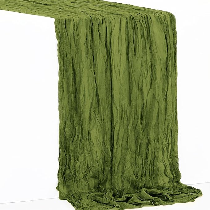 12 Pack Olive Green Cheesecloth Table Runner 35x120 Inch 10Ft Rustic Gauze - Image 6