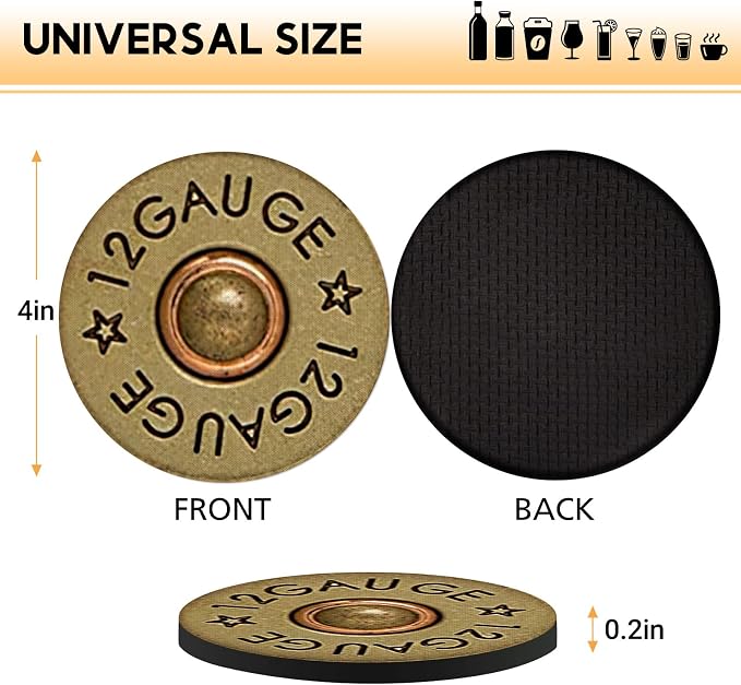 Swooflia Coasters for Drinks Coffee Table, 12 Gauge Vintage Bronze Silicone - Image 4