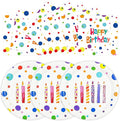 Birthday Plates & Napkins, Colorful Dots, 7 Inch, Disposable Paper Dinnerware by Unknown