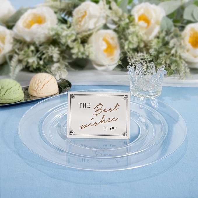 FLOWERCAT 100PCS Clear Plastic Plates - Image 5