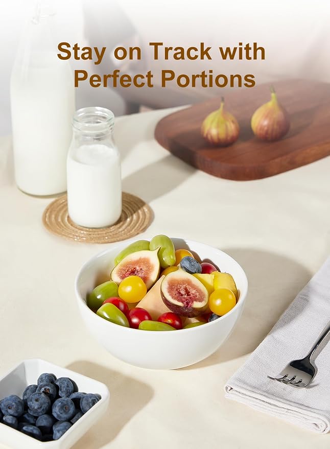 22 oz White Porcelain Bowls Set of 4 – Cereal, Oatmeal & Salad Bowls – - Image 3