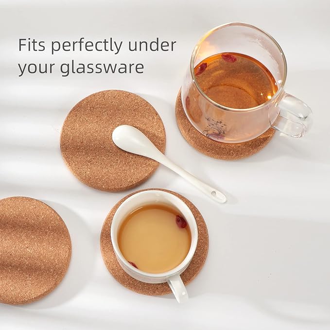12Pcs Cork Coasters Round Extra Thick Drink Coasters - Image 6