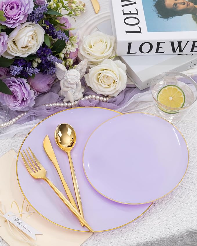 bUCLA 150PCS Purple Plastic Plates - Image 7