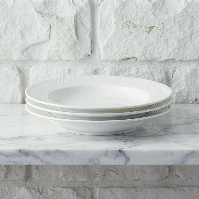Ceramic soup bowl set of 4, 10.1 ounce shallow bowl, Porcelain wide-rimmed - Image 4