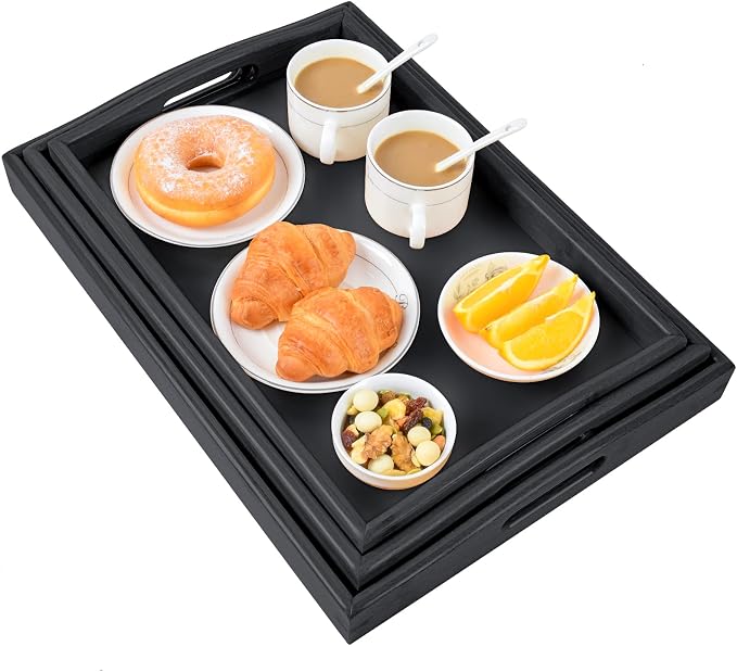 3 Pack Bamboo Serving Trays - Image 2