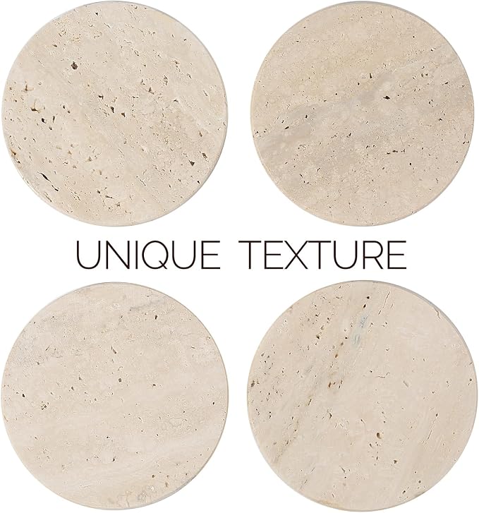 Travertine Coasters, Marble Coaster Set of 4 - Image 5