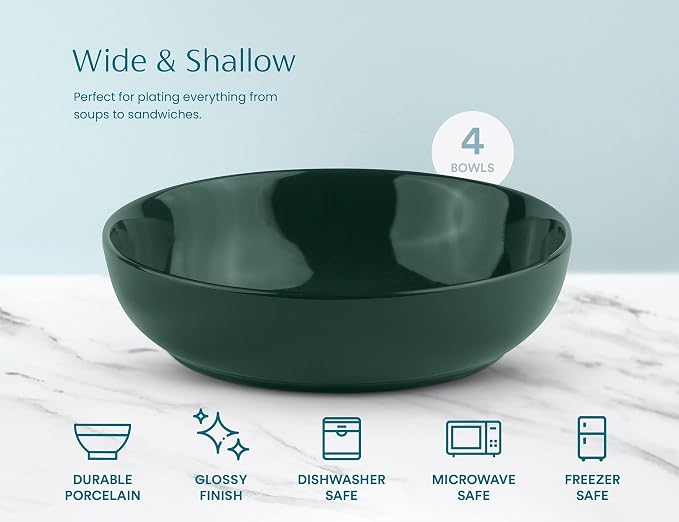 KooK Pasta Bowl, Salad Bowls, Serving Bowls, Large Capacity, Microwave & - Image 5