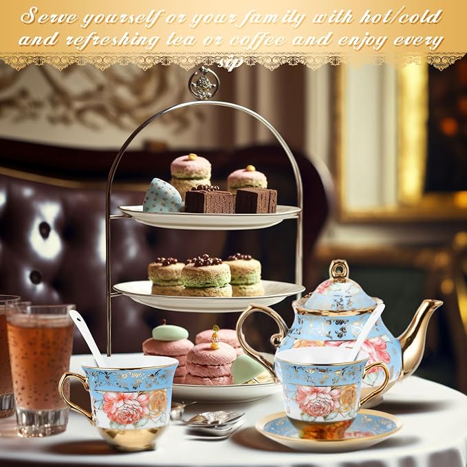 Zhehao 20 Pcs Porcelain Tea Set - Image 6