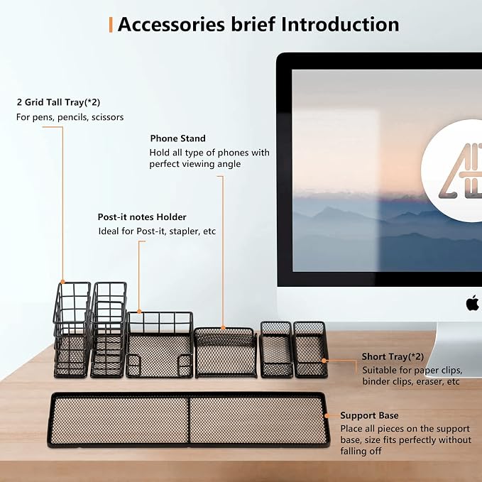 Topwey 7 in 1 Desk Organizer and Accessories | School - Image 3