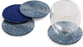 Handmade Beaded Coasters, Glass Bead Coasters in Light Blue, Coffee Table Décor by TrunkinUSA