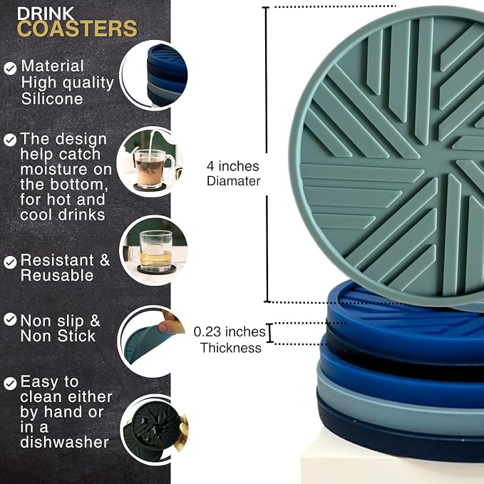 Silicone Coasters Set of 6 - Image 6