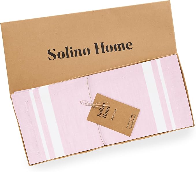 Solino Home 100% Pure Linen Table Runner, 14 x 72 in - Image 5