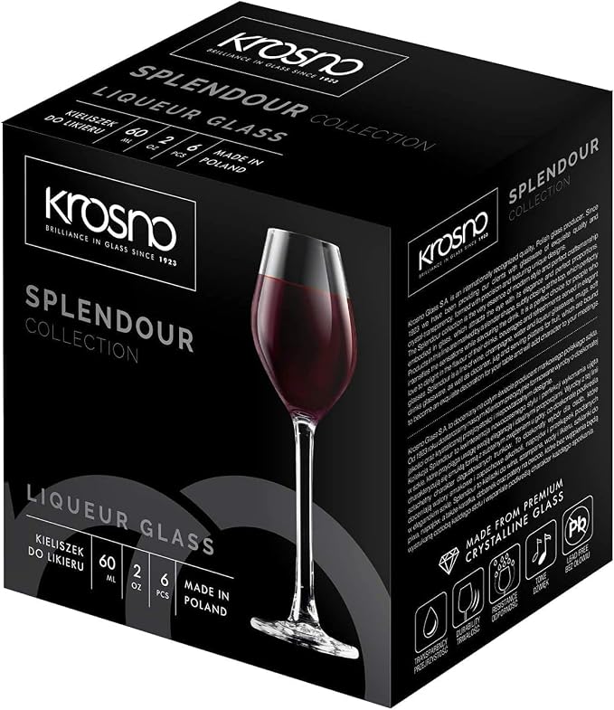 Krosno Grappa, Schnapps & Liqueur Glasses | 6-Piece Set | 2.0 oz | Splendour - Image 9
