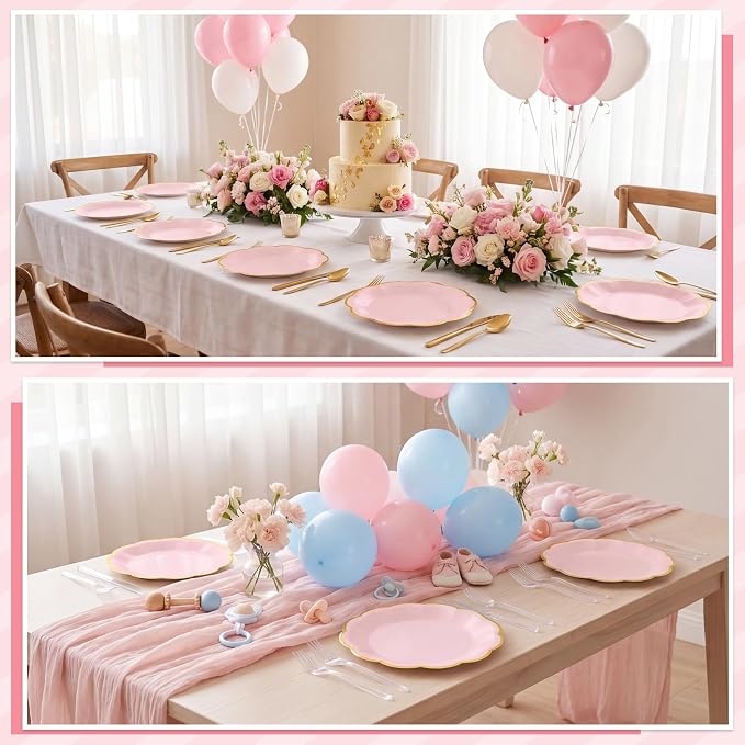 NatNarr 30 Pcs Pink Plates - Image 8