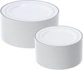 FOCUSLINE Silver Plastic Plates Set of 60, Disposable Plates by FOCUSLINE