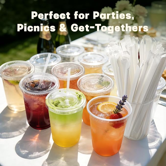 100 Pack 16 oz Round Bottom Plastic Cups - Image 6