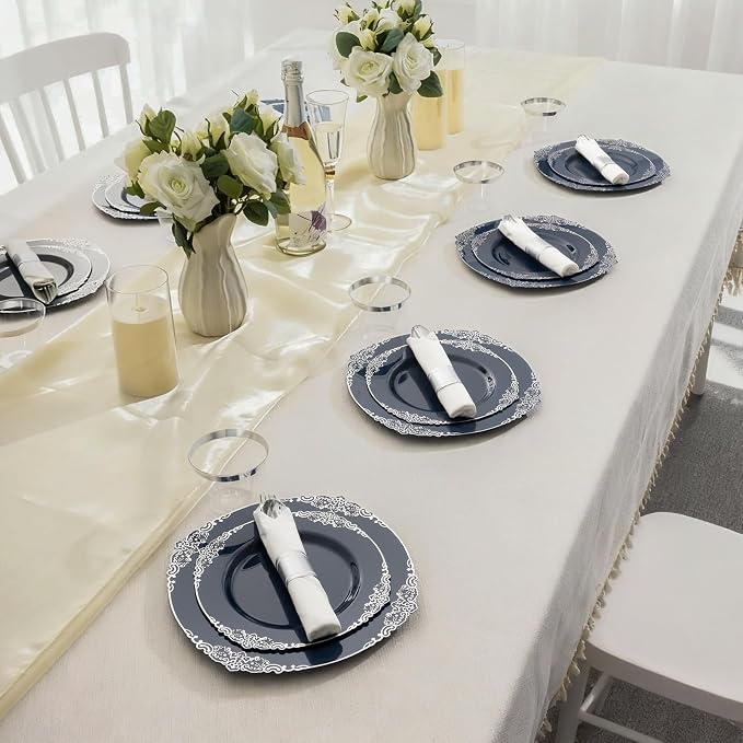 Bestluck 350PCS Navy Blue Disposable Dinnerware - Image 6