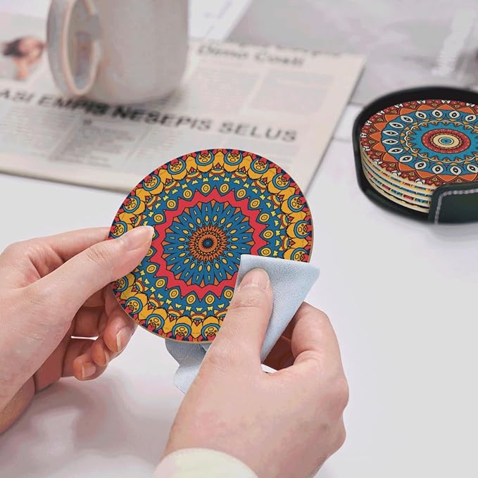 6 Pcs Mandala Drink Coasters - Image 5