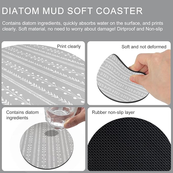 Modern Minimalist Coasters Set of 4, Absorbent Coasters - Image 9