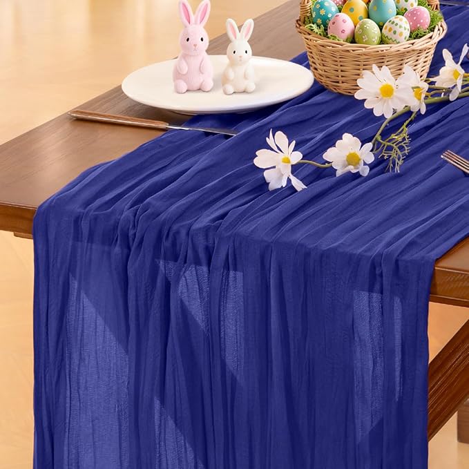 Cheesecloth Table Runner Summer Boho Wedding Birthday Party Home Decor | Royal by Socomi