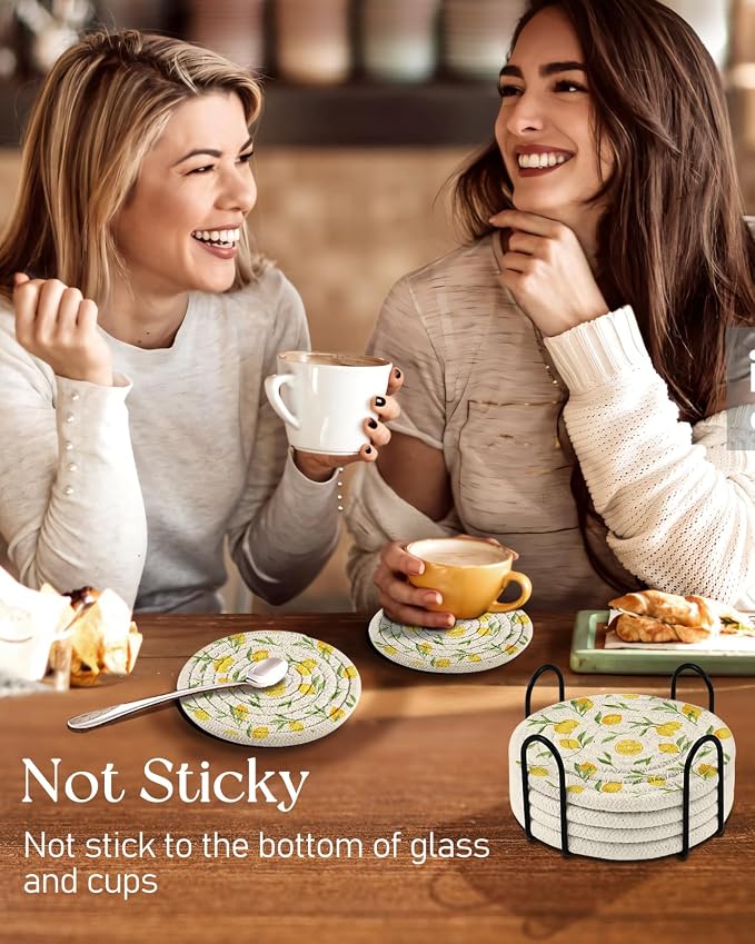 Absorbent Cup Coasters Set of 6 - Image 6