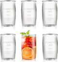 Dingerjar 20 OZ Glass Cup Set of 6, Elegance Modern Simplicity Drinking Glasses by Dingerjar