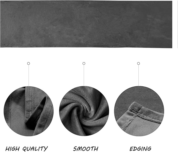 BALCONY & FALCON Table Runner Velvet Dark Gray 14"x118" | Elegant, Fall Decor - Image 2
