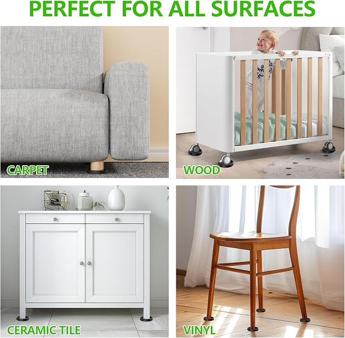 Furniture Coasters, Bed Couch Stoppers to Prevent Sliding, Protect All Types of - Image 6