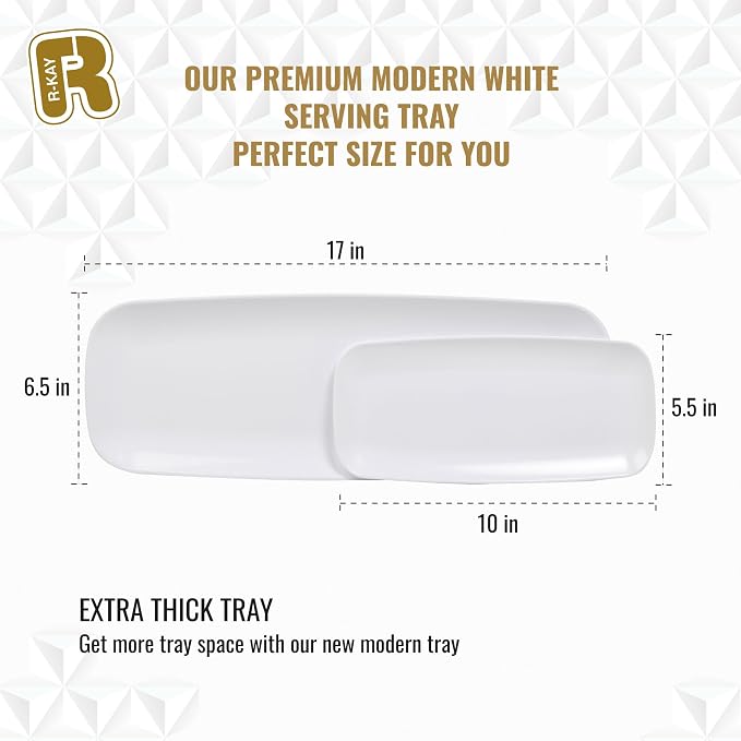 R-kay 4 Pack Plastic Serving Trays - Image 6