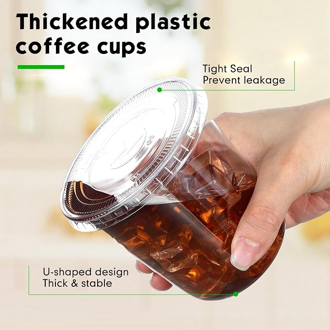Ziliny 50 Sets 12 oz Clear Plastic Cups - Image 4