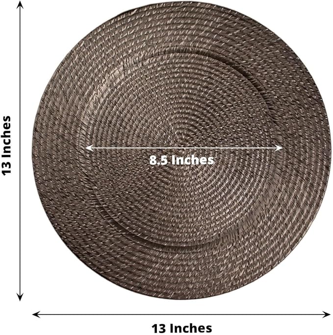 Efavormart 12-Pack Acrylic Charger Plates 13" Round Natural Brown - Image 3