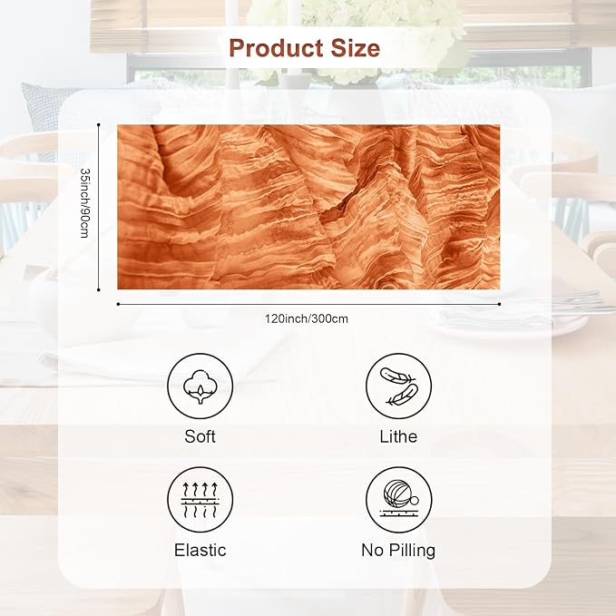 1 Pack Coral Cheesecloth Table Runner 35x120 Inch 10Ft Rustic Gauze Cheese - Image 4