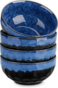 vancasso Starry 24oz Bowls for Soup, Ceramic Blue bowls Set of 4 | Deep Bowls by vancasso