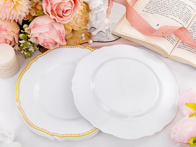 60pcs Gold Plastic Plates - Image 7