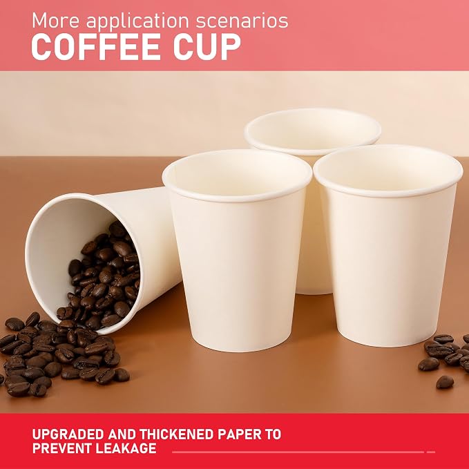 1000 Pack 8 oz Paper Cups, Disposable Coffee Cups, or Juice - Image 9
