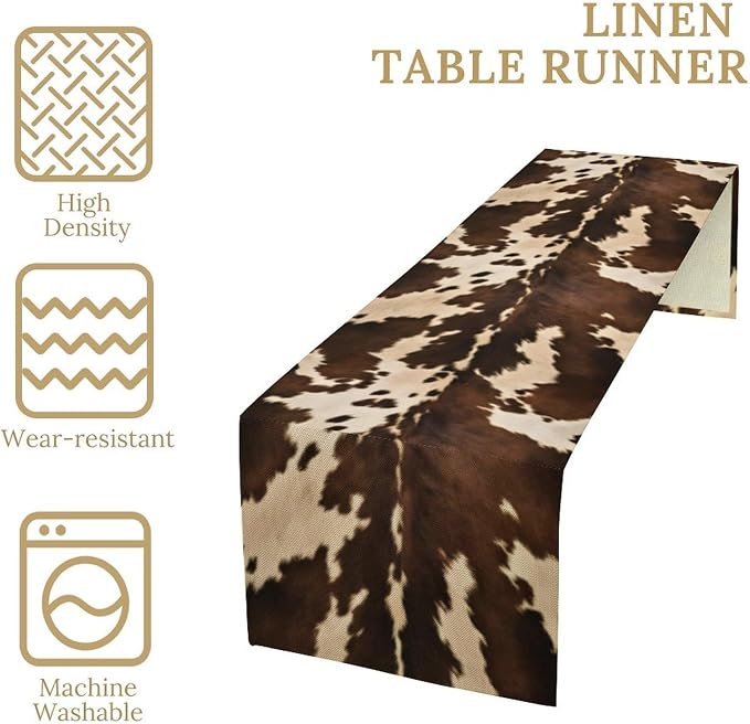 Cow Print Table Runner, 13x36 Inch - Image 4