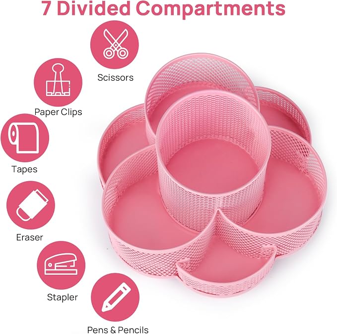 Topwey Pink Rotating Pencil Holder - Image 4
