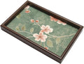 Wooden Valet Tray with Floral Base by Unknown