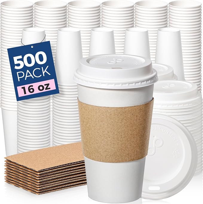 Fit Meal Prep 500 Pack 16 oz Disposable Coffee Cups by FMPBRANDS