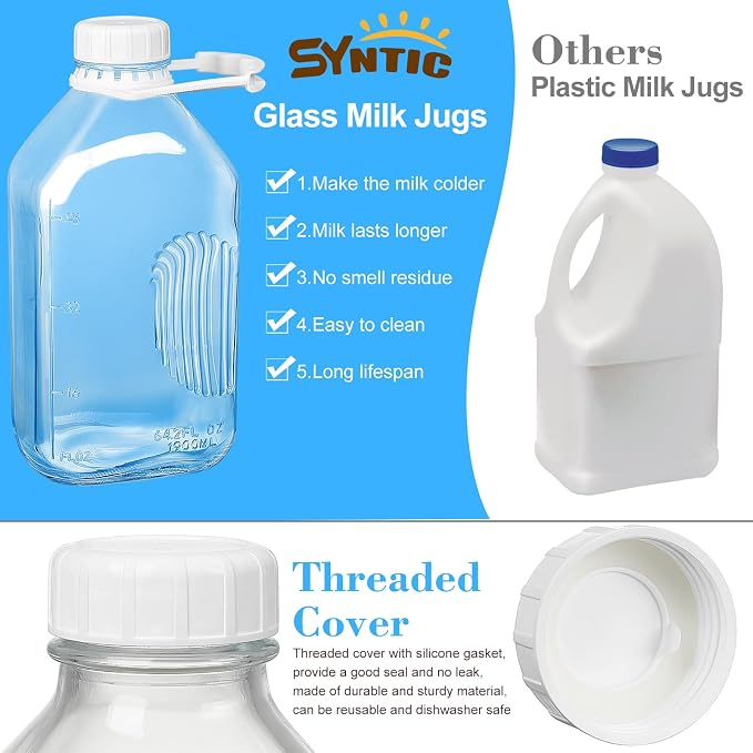 Syntic 64 Oz Glass Milk Bottle - Image 4