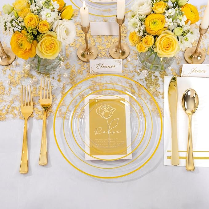 GATHER 350PCS Clear Plastic Plates - Image 3