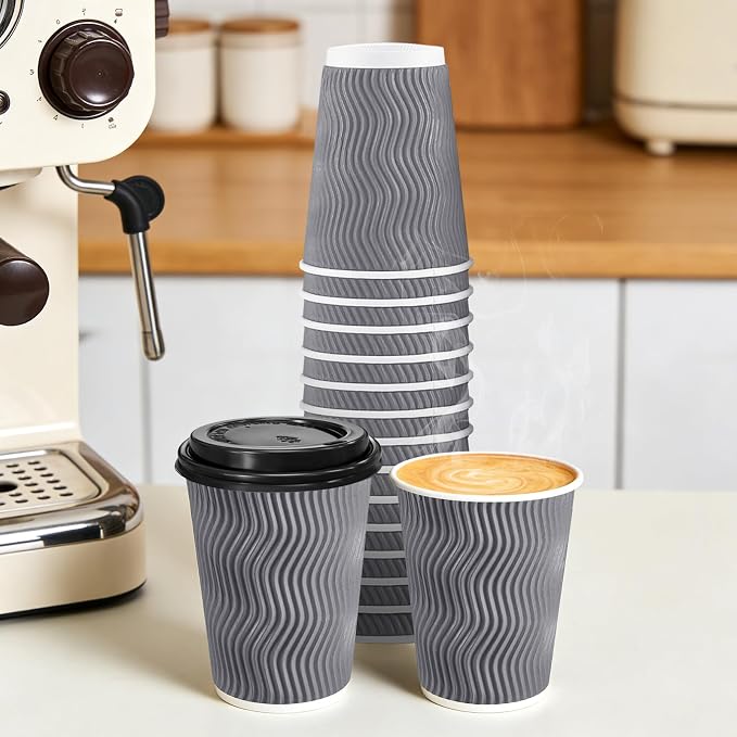 BYSNOW 50 Pack 12 oz Paper Coffee Cups - Image 6