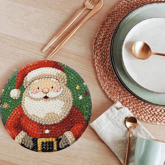 ijbnhd Christmas Diamond Art Coasters Kit, 4X4inch | Christmas Diamond Painting - Image 6