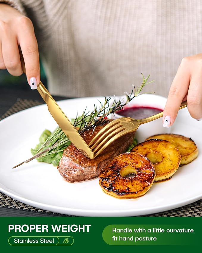 PHILIPALA 45 Piece Gold Silverware Set - Image 4