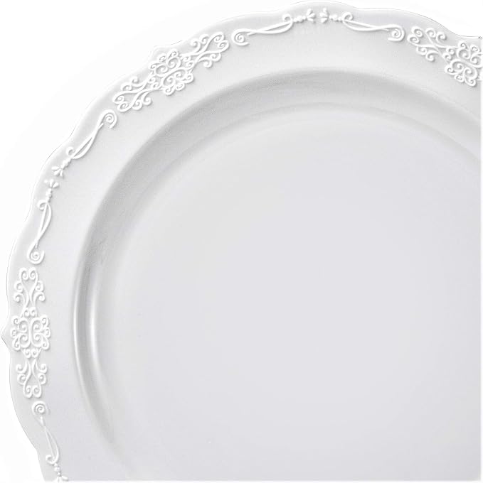 " OCCASIONS " 120 Plates Pack, Vintage Wedding Party Disposable Plastic Plates - Image 4