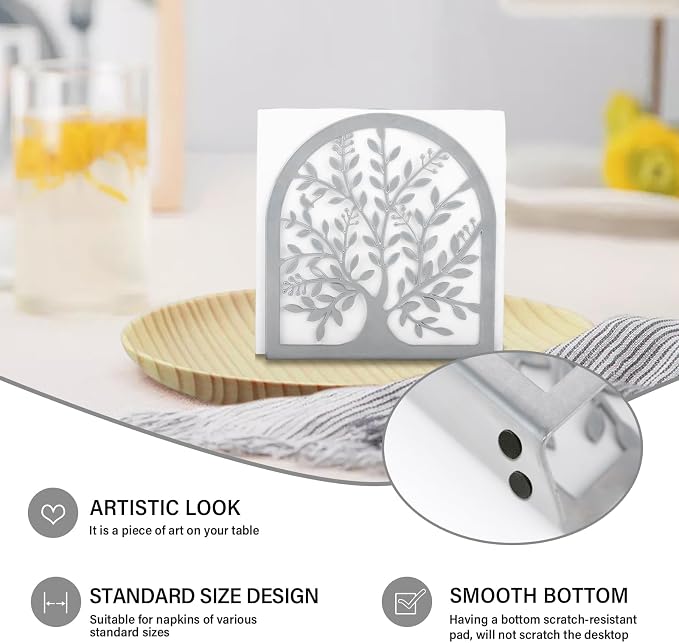Napkin Holder for Tables, Tree of Life Design Modern Metal Napkin Holder for - Image 2